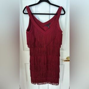 COPY - White House Black Market Red Fringe Dress